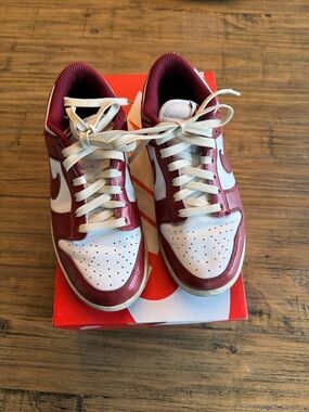 Nike Dunk Low PRM team red white Retro Sneakers size 8